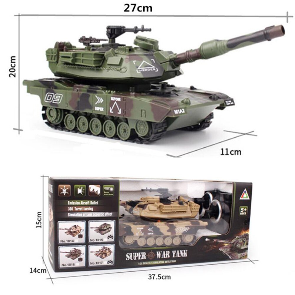 1:32 RC War Tank Tactical Vehicle Main Battle Military Remote Control Tank with Shoot Bullets Model Electronic Hobby Boy Toys