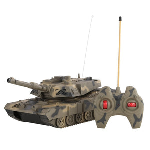 1:14 4CH Simulation RC Military Tank Turret Rotation Light & Music Remote Control Model Long Distance Control Kids Toy Gift