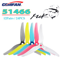 12Pairs 24PCS Gemfan 51466 Hurricane 5 Inch Durable 3-Blade Propeller Support POPO for RC Drone FPV Racing