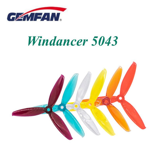 24PCS/12 Pairs Gemfan Windancer 5043 5x4.3 5 Inch 3-Blade Propeller M5 CW & CCW For RC FPV Racing Drone Spare Parts