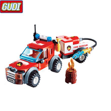 Fire Truck Blocks Children Educational Assembled Model Building Kits Blocks Toy Boy Kid Best Christmas Gift Brinquedos 9208