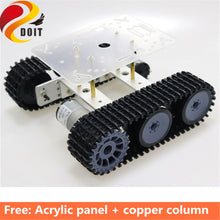 SZDOIT Metal Smart Mini TP100 Crawler Robot Tank Chassis Kit With 2pcs DC Motor DIY For Arduino Education Toy Free Acrylic Panel