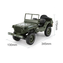 C606 1:10 RC Car 2.4G 4WD Convertible Remote Control Light Jeep Four-Wheel Drive Off-Road Military Climbing Car Toy Kid Gift