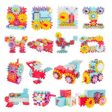 Kids 3D Gears Block DIY Toy Mushroom Nail Plastic Educational Toys Assembly Building Blocks Kit Bricks Toys For Boys Girls