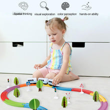 Electric Train Set Toy Train Magnetic Assembled Building Blocks Children's Wooden Educational Toys For Kids Boys Girls
