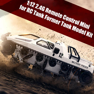 1:12 2.4G Remote Control For Mini RC Tank Former Tank Model Kit Simulation Tank Children's Toy Model Gifts Military Truck Toys