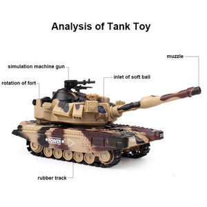 1:32 RC War Tank Tactical Vehicle Main Battle Military Remote Control Tank with Shoot Bullets Model Electronic Hobby Boy Toys