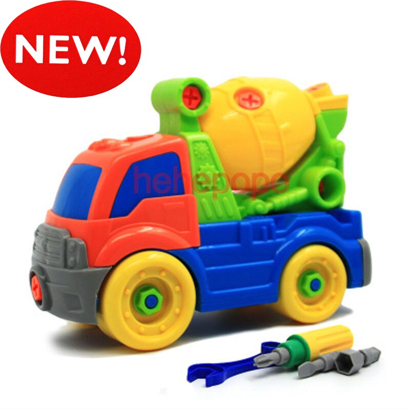 26cm Screwing Blocks MIXER Truck Take Apart Toy Car Screws DIY Assembly Car Toy for Kids Truck Model Building Kits Plastic Toy