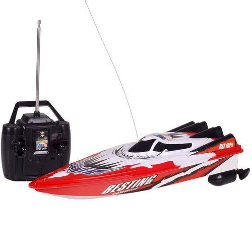 RC Racing Boat Radio Remote Control Dual Motor Speed Boat High-speed Strong Power System Fluid Type Design Kids Outdoor Toy