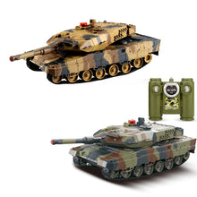 2pcs RC Battle Tank 1/24 Scale German Leopard A6 Infrared Fighting tank with Sound and Lights wireless RC Tank Toys