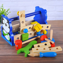 Wooden Construction Screwing Blocks Tool Kit Assembly Toolbox Building Set Detachable Nut for Age 3+ Children Construction Toys