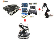 SZDOIT Wifi/Bluetooth/Handle Control Full Metal 8DOF Vehicle Robot Mobile Platform 8-Axis Robotic Arm with Gripper for Arduino