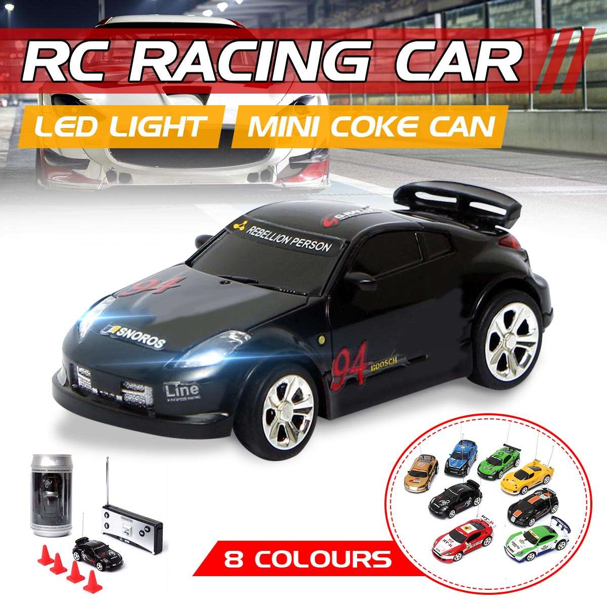 Mini Radio Remote Control Vehicle Coke Can Car Sport R/C Racer RC Micro Racing Toys Small Porket 4 Frequency Gifts for Children