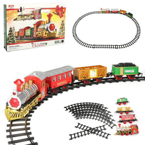 12pcs Classic Christmas Train Christmas Festival Child Gifts Decor Ornament Gift 2 STYLE Lights & Sounds