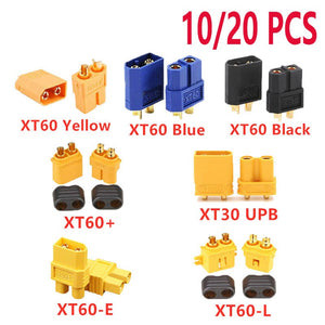 10/20PCS XT60 Black/Blue /XT60+/XT30UPB/ XT60-E/XT60-L Male Female Bullet Connectors Plugs For RC Lipo Battery Quadcopter Drone