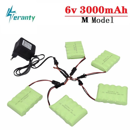 6v 3000mAh Battery and Charger For RC Cars Robots Tanks Gun Boats 6v NiMH Battery Aa 2400mah 6v Rechargeable Battery Pack