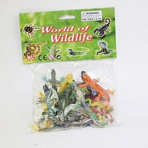 12pcs Model lizard toy Reptile Simulation plastic forest wild animal model toys ornaments PVC figurine home decor Gift For Kids
