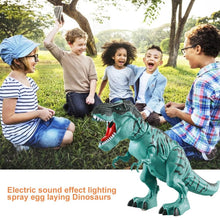 Electric Dinosaur Tyrannosaurus Rex Animal Electronic Walking Lay Eggs Animals Toy Music Light Spray Toys for Kids Gifts