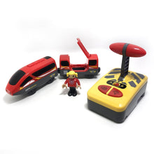 W06 new remote control electric magnetic train compatible with BRIO wooden track red electric train children track toy