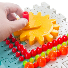 Kids 3D Gears Block DIY Toy Mushroom Nail Plastic Educational Toys Assembly Building Blocks Kit Bricks Toys For Boys Girls