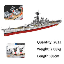 2631pcs war military series assemble Missouried battle ship model building blocks compatible legoed MOC bricks toys for children