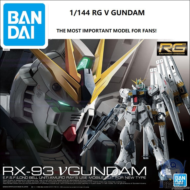 Gundam Model RG 1/144 RX 93 V NU SAZABI GUNDAM Amuro Ray CCA Armor Unchained Mobile Suit Kids Toys