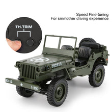 C606 1:10 RC Car 2.4G 4WD Convertible Remote Control Light Jeep Four-Wheel Drive Off-Road Military Climbing Car Toy Kid Gift