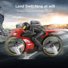 2.4G 2 In 1 Land Air Fly Motorcycle Headless Mode Remote Control Four-axis Drone Racing Stunt Motorcycle Toys For Children Gift