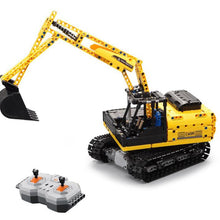 Children's Crawler Excavator Mechanical Engineering Small Particles Assembled Building Blocks Electric Remote Control Toy Car