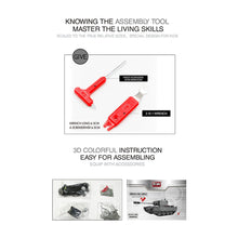 952PCS 2.4G RC Military Tank DIY Assembly set Stainless Steel Remote Control Model Toy Built-in 3.7V 300MAh lithium battery