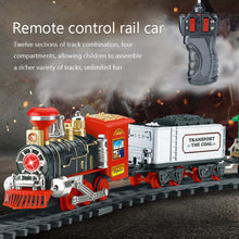 Chrismas Usb RC Train Toy 12 Rails Remote Control Train Model Railway Kits Dynamic Steam Simulation Model Toy Set For Children