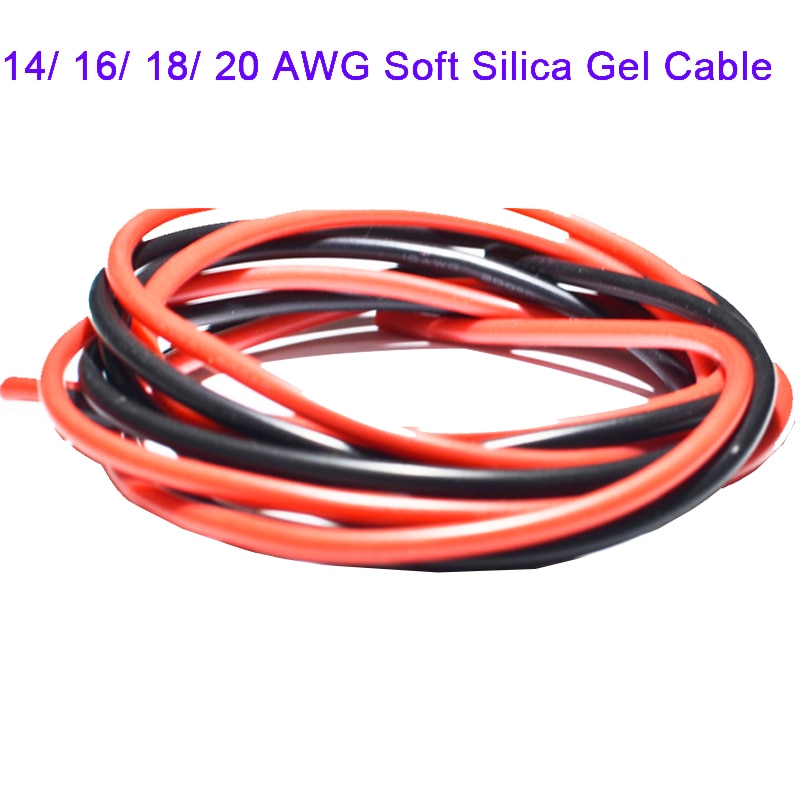 14/16/18/20 AWG Silica Gel Wire Cable for RC Model, DIY and Hobby toyes, Battery ESC wire cable
