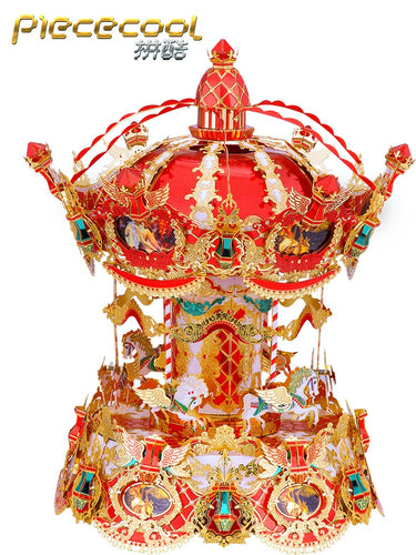 Piececool Merry Go Around DIY 3d Metal Nano Puzzle Assemble Model Kits P135-GR