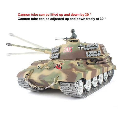 1:16 German Henschel Tiger King Battle Tank 2.4G Remote Control Model Military Tank With Sound Smoke Shooting Effect - Metall
