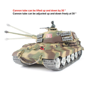 1:16 German Henschel Tiger King Battle Tank 2.4G Remote Control Model Military Tank With Sound Smoke Shooting Effect - Metall