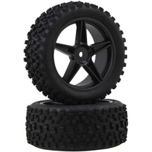 4Pcs Front Rear Pentagram Plastic Wheel Rims + High Grip Rubber Tires Tyres for RC 1:10 Off-Road Car Buggy