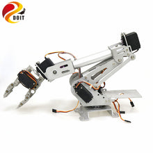 SZDOIT Full Metal 7DOF Vehicle Robot 7-Axis Robotic Arm with Gripper+ 4WD Tracked Tank Chassis Kit Servos Motors DIY for Arduino