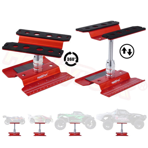 Aluminum Alloy RC Car Work Stand Repair Workstation 360 Degree Rotation Lift Or Lower For 1/8 1/10 Scale Models
