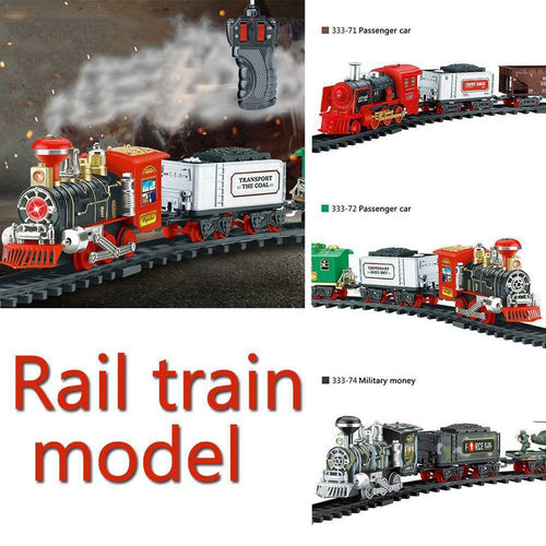 New Hot Remote Control Conveyance Car Electric Steam Smoke RC Train Set Model Toy Gift Toy Railroad Antistress Funny Gadgets