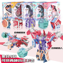 Creative Fit Transformation Robot Toys Children'S Educational enlighten diy Building Blocks Assembled Dinosaur Model Garage Kit