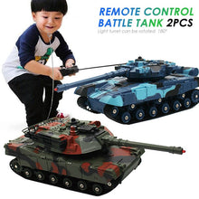 VS 2PCS Rc Battle Tank Fight Crawler Chariot Train Simulation Interest Outdoor 180 Cannon Rotation Sweep Collection Multicolor