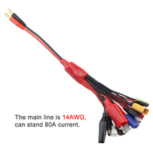 19 in1 RC Lipo Battery Charger Adapter Convert Cable 4mm Banana Plug to Traxxa JST FUTABAS/T-Plug XT60 EC3 EC5 Hxt TAMIYAS