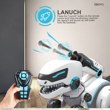 EBOYU RC Dinosaur Robot Remote Control Walking Dinosaur Toy Interactive Dancing Singing Missiles Launching Feeding Dino Robot