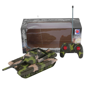 1:20 4CH Power Tank On The Radio Remote Control Military Vehicle Armored Battle Tanks Turret Rotation Light & Music RC Model