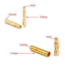 10pcs Amass 2.0mm 3.0mm 3.5mm 4.0mm 5.5mm Gold Bullet Banana Connector 6.0mm 8.0mm plug for RC Battery 5pairs