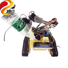 WIFI Control 7DOF Metal Vehicle Robot 7-Axis Robotic Arm with Gripper+T300 Smart Tank Chassis Kit Motors Servos Educational DIY