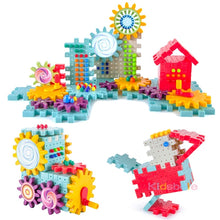 Kids 3D Gears Block DIY Toy Mushroom Nail Plastic Educational Toys Assembly Building Blocks Kit Bricks Toys For Boys Girls