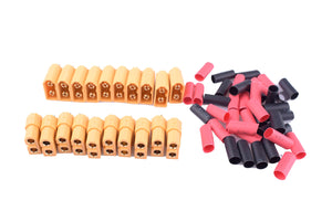 10paris XT60 battery connector for rc plane and car male and female with 3.5mm good gold plated plugs with 4mm shrink tube