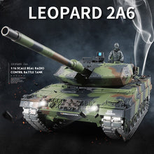 Metal Tank 2.4G German Leopard 2A6 real Simulation Sound infrared RC Tank emission Bullet Metal Track Metal Drive Wheel Tank Toy