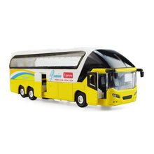 1:32 Alloy Car Models,High Simulation Tour Bus, Metal Diecasts, Toy Vehicles, Pull Back & Flashing & Musical,Christmas Gifts